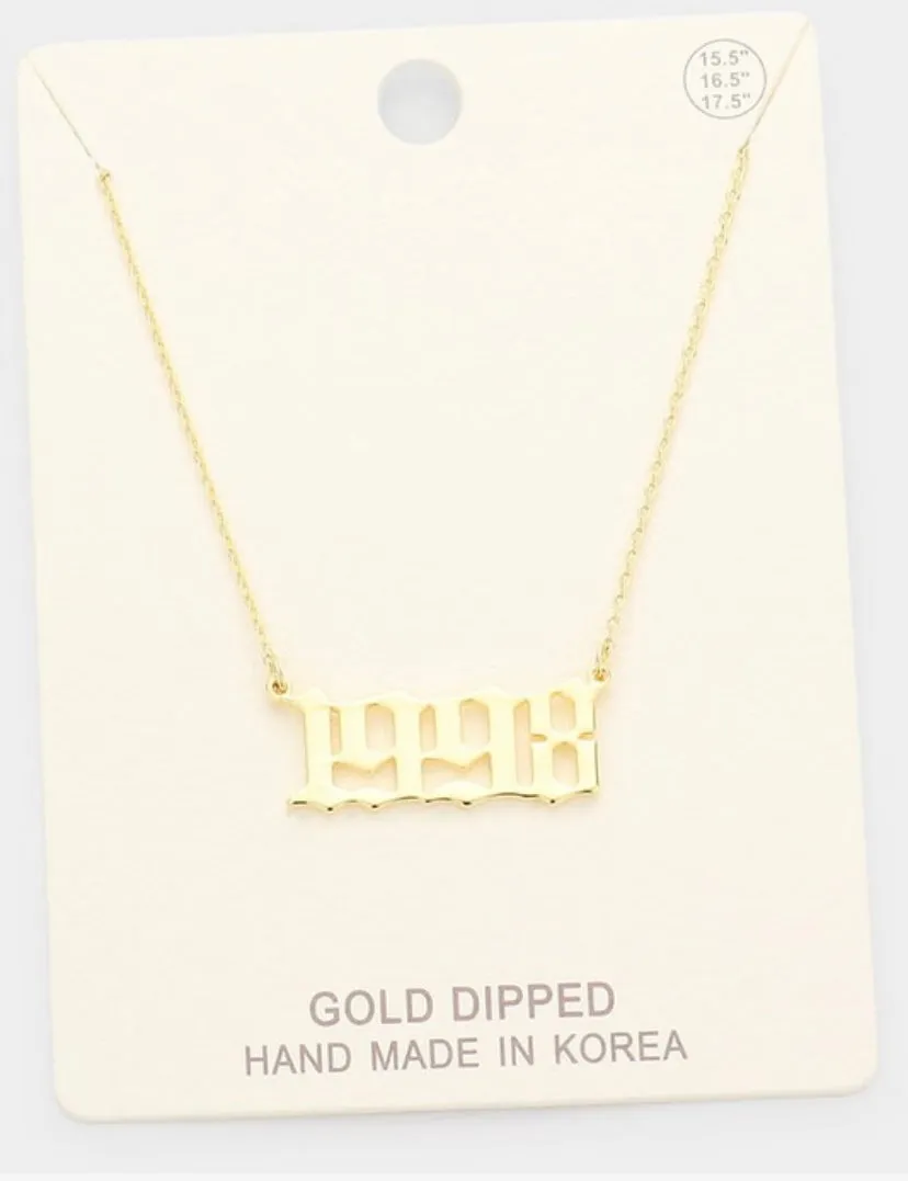 Gold Birth Year Necklace