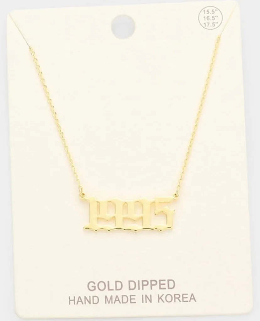Gold Birth Year Necklace