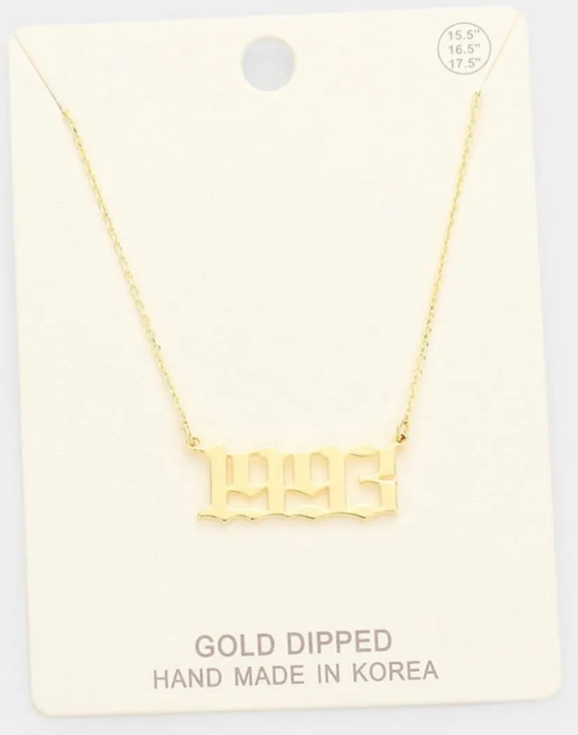 Gold Birth Year Necklace