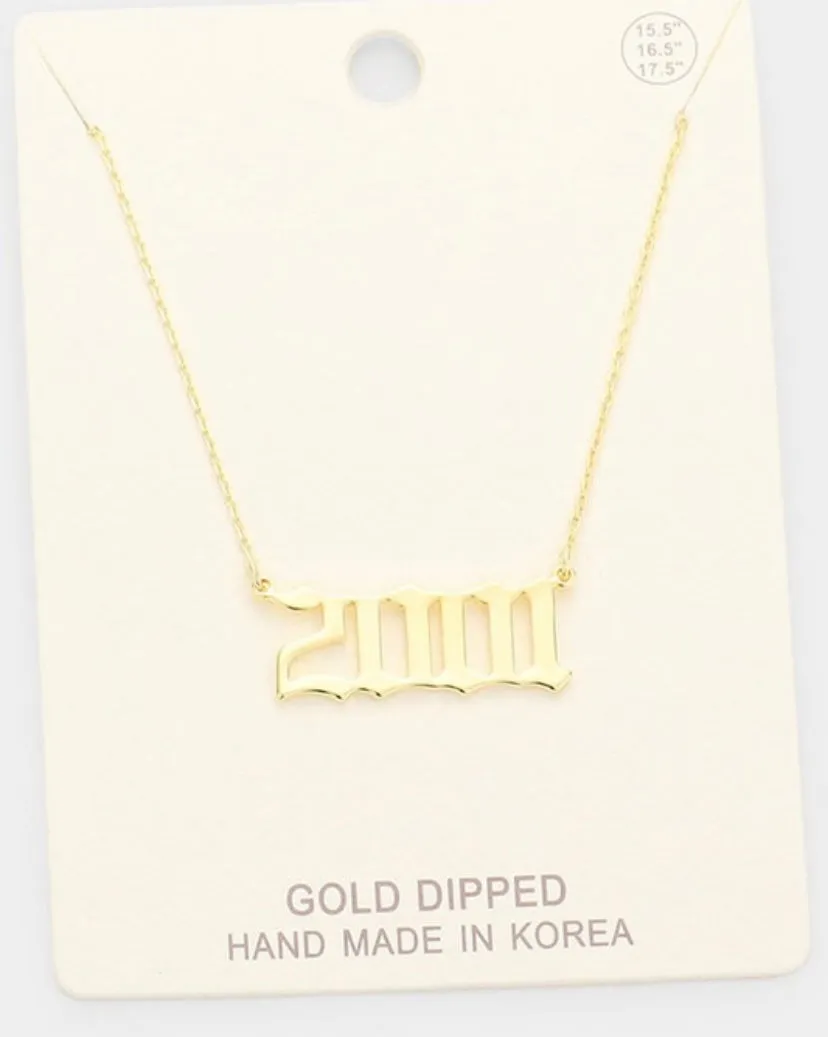 Gold Birth Year Necklace