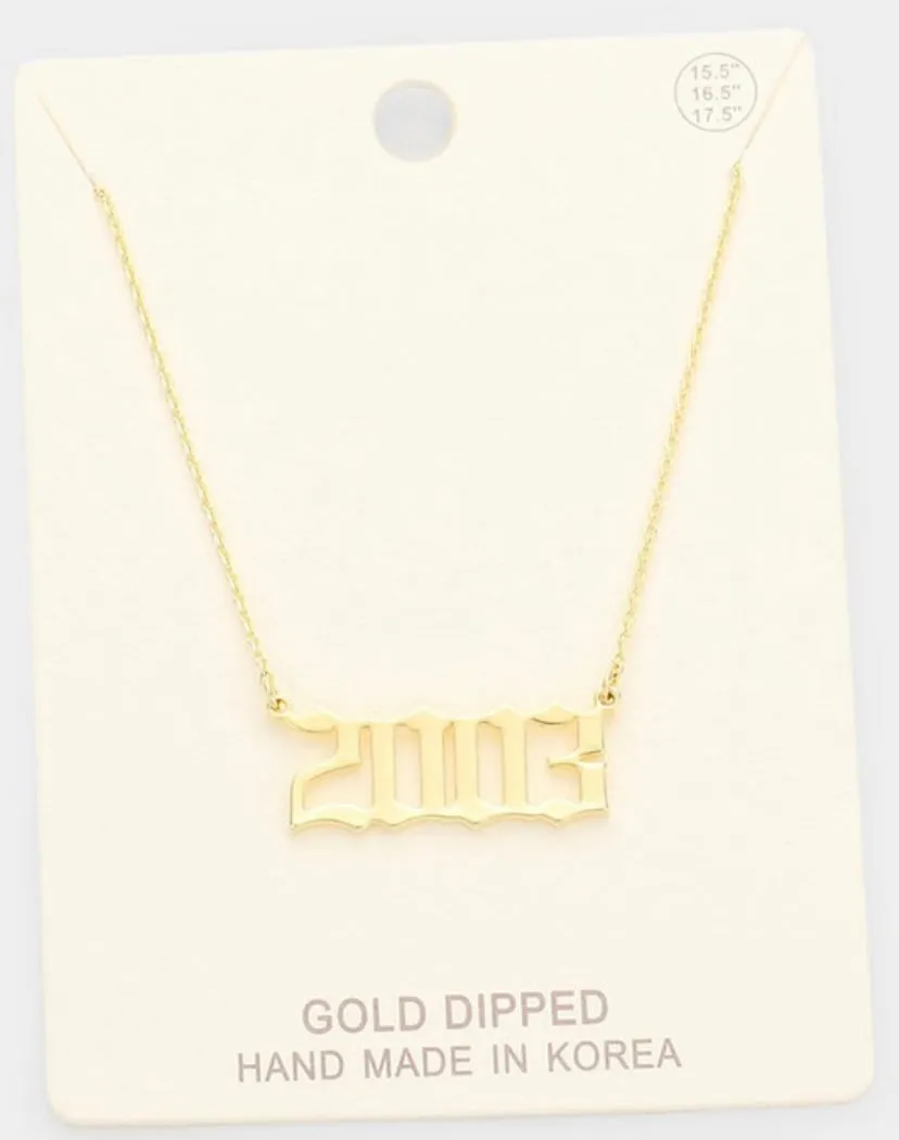 Gold Birth Year Necklace