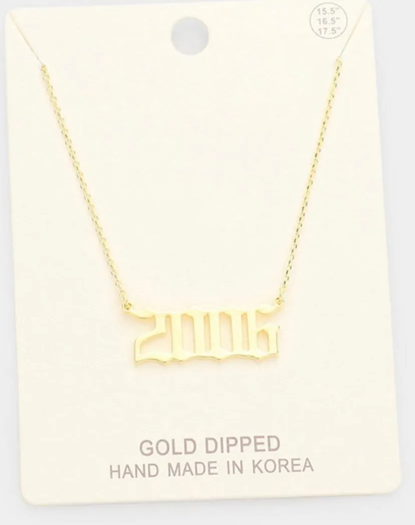 Gold Birth Year Necklace