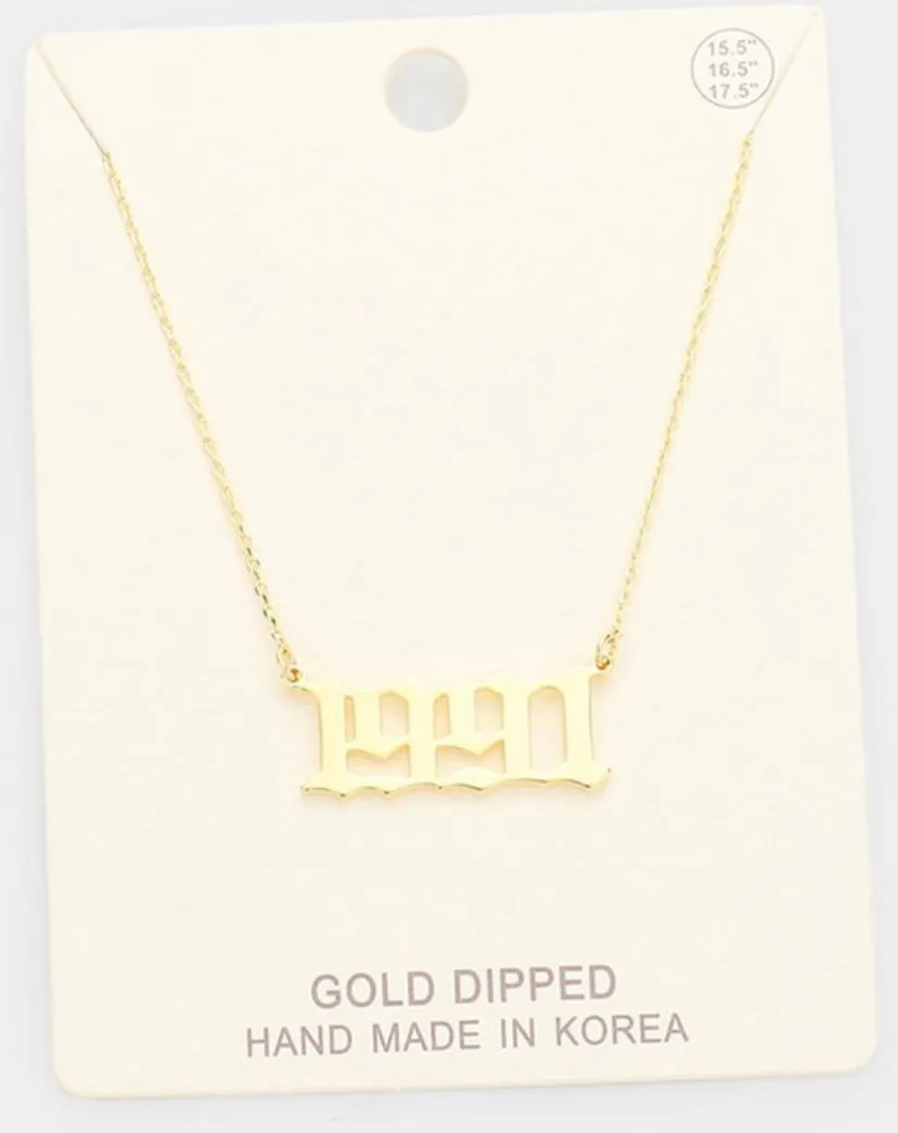 Gold Birth Year Necklace