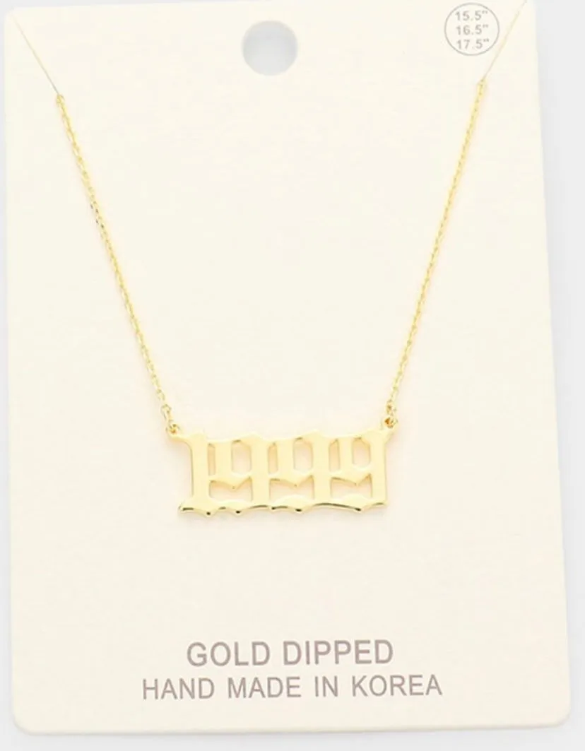 Gold Birth Year Necklace