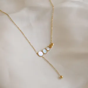 Gold Color Vintage Shell Round Tassel Pendant Necklace For Women