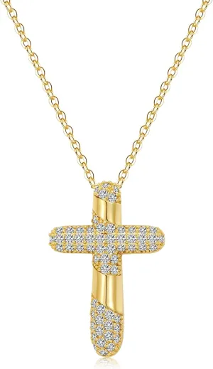 Gold Cross Necklace for Women,Bubble Balloon Cross Necklaces Jewelry Gifts for Women