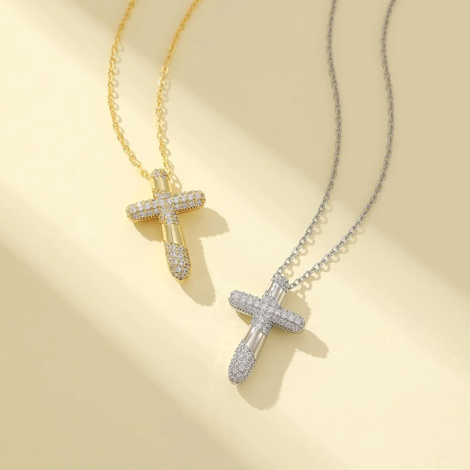 Gold Cross Necklace for Women,Bubble Balloon Cross Necklaces Jewelry Gifts for Women
