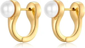 Gold Hoop Earrings for Women Trendy Small Gold Huggies 14K Elegant Hoop Studs Hypoallergenic Statement Earrings for Wedding Party