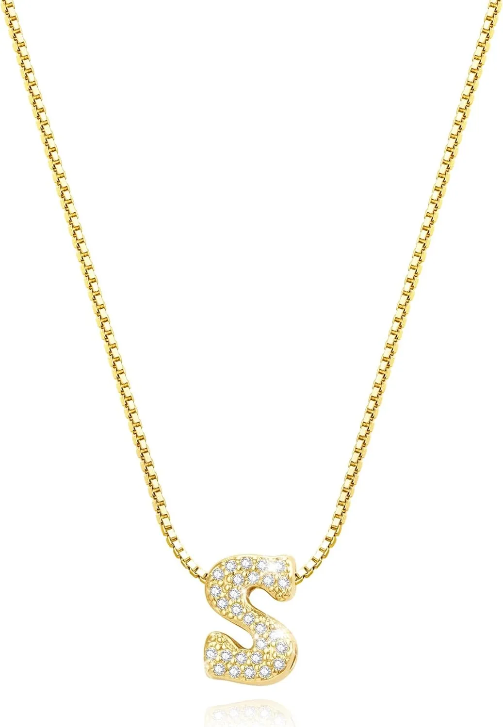 Gold Initial Necklace for Women, Dainty Gold Pendant Necklaces, Simple letter Necklace with Initials, Cute Jewelry Gift