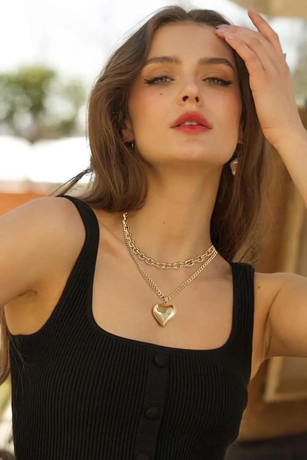 Gold Necklaces For Women Gold Heart Necklace Silver Link Necklace Heart Pendant Necklace Fashion Jewelry
