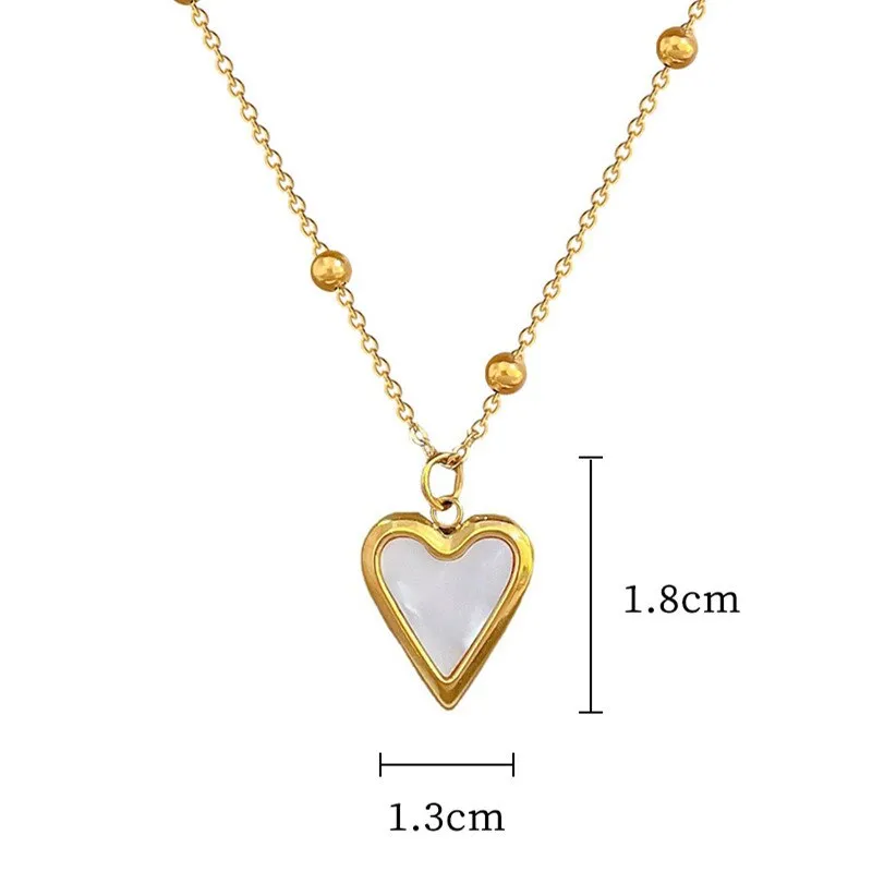 Gold Plated Korean Romantic Heart Shell Pendant Neckalce For Women