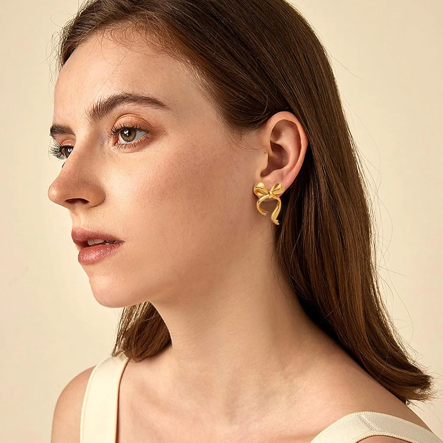 Gold Silver Bow Drop Earrings for Women Long Tassel Chain Bow Earrings Ribbon Bowknot Dangle Earrings Jewelry Gifts