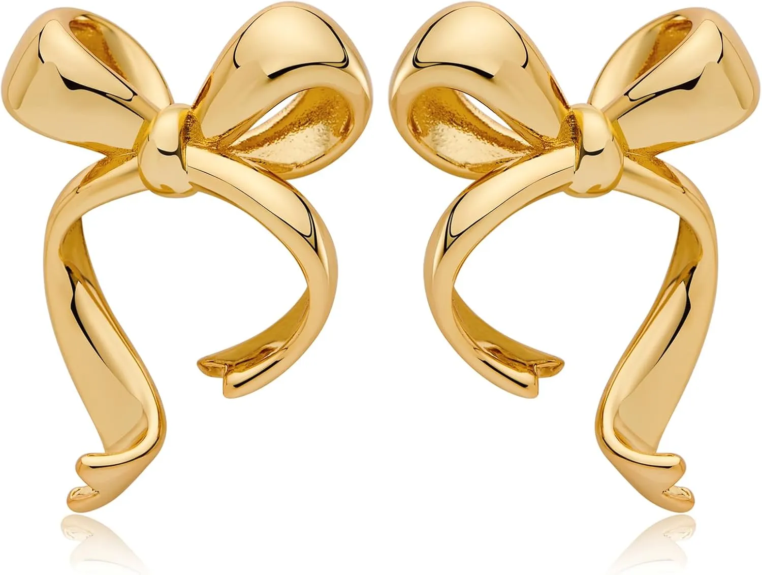 Gold Silver Bow Drop Earrings for Women Long Tassel Chain Bow Earrings Ribbon Bowknot Dangle Earrings Jewelry Gifts