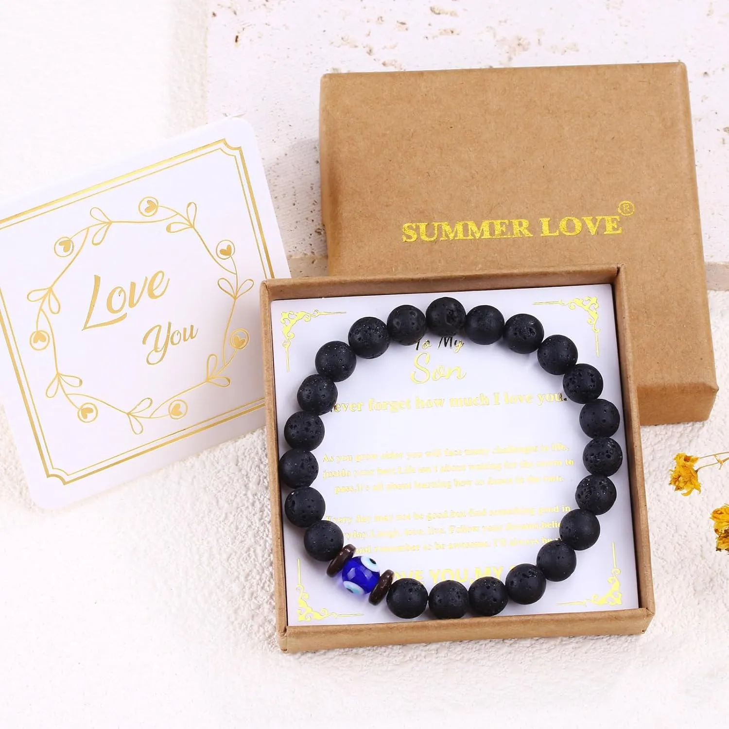 Graduation Teens Boys Gift Ideas Teenage Boys Gifts for Son 14 16 18 20 Year Old Birthday Gift Cool Unique Beaded Bracelets Christmas Valentines Gift Men (8 Inches, Evil eye)