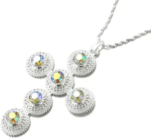 Habesha Cross Pendant Necklaces For Women Men Zircon Stone Silver Color Ethiopian Africa Gold Jewelry