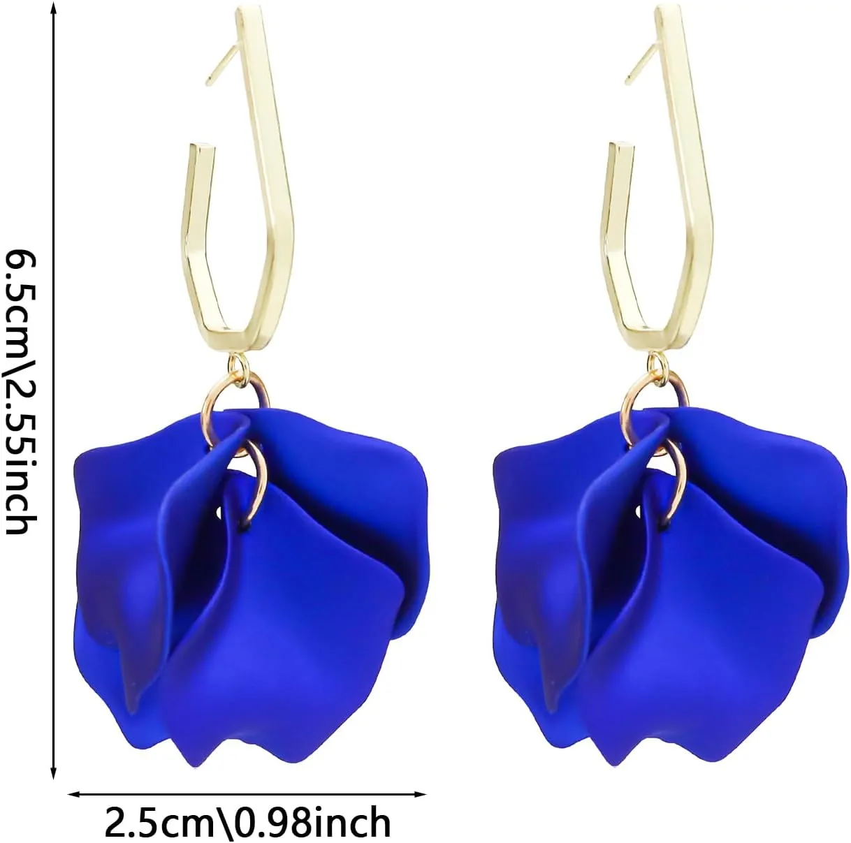 Halawly Acrylic Rose Petal Earrings Dangle Flower Trendy Elegant Earrings Drop Statement Floral Tassel Earrings for Women Jewelry