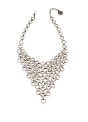 Handmade Circle V Shape Pewter Necklace