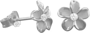 Hawaiian Silver Jewelry Plumeria Womens Stud Earrings  Hawaiian Flower Stud Earrings for Women  Sterling Silver Flower Earrings with CZ Stone  Sterling Silver Plumeria Earrings 7mm