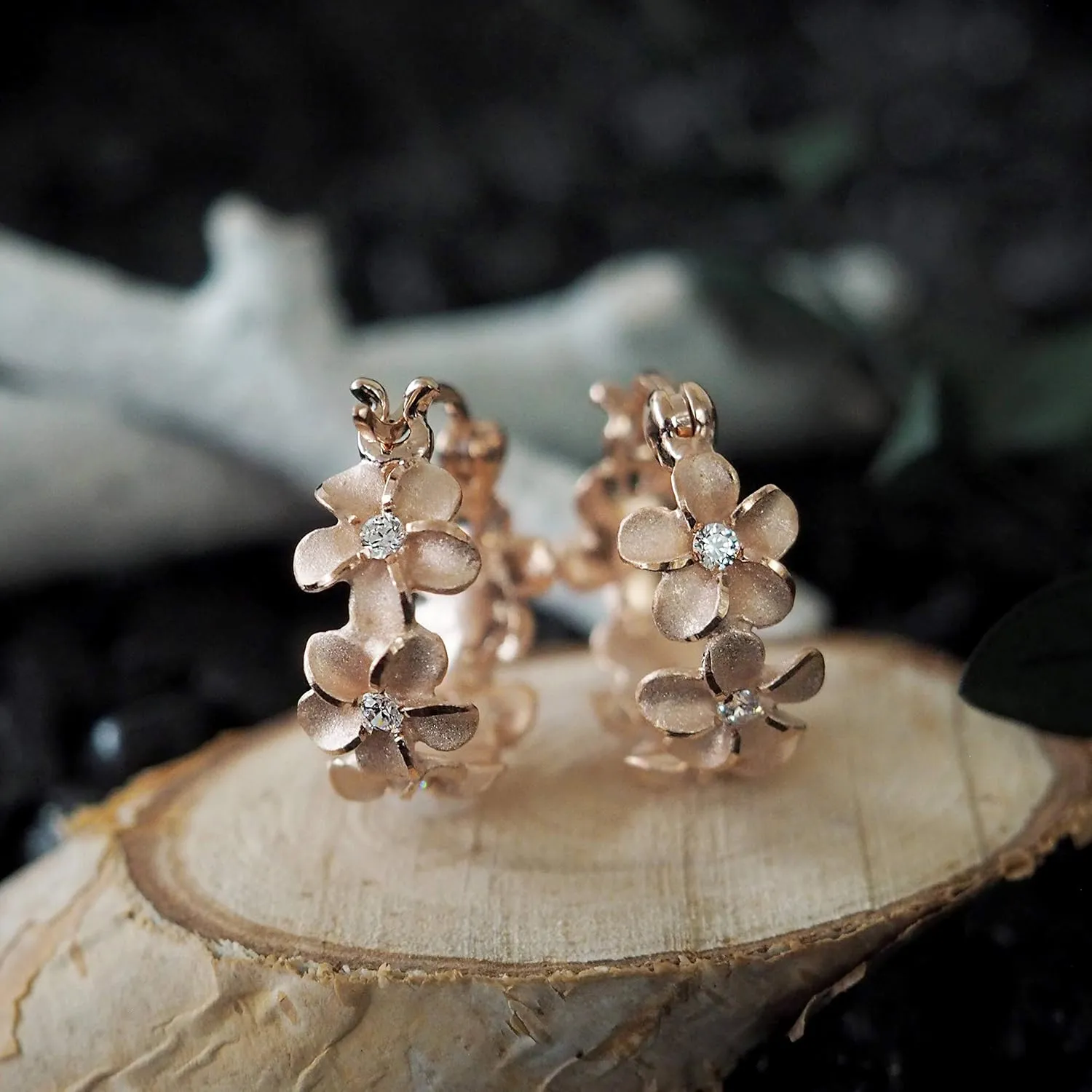 Hawaiian Silver Jewelry Sterling Silver Hoop Earrings  Deluxe Flower Earrings with Elegant Black Box  Cute and Elegant Plumeria Earrings  Comfortable Lightweight Design  Reliable Closure