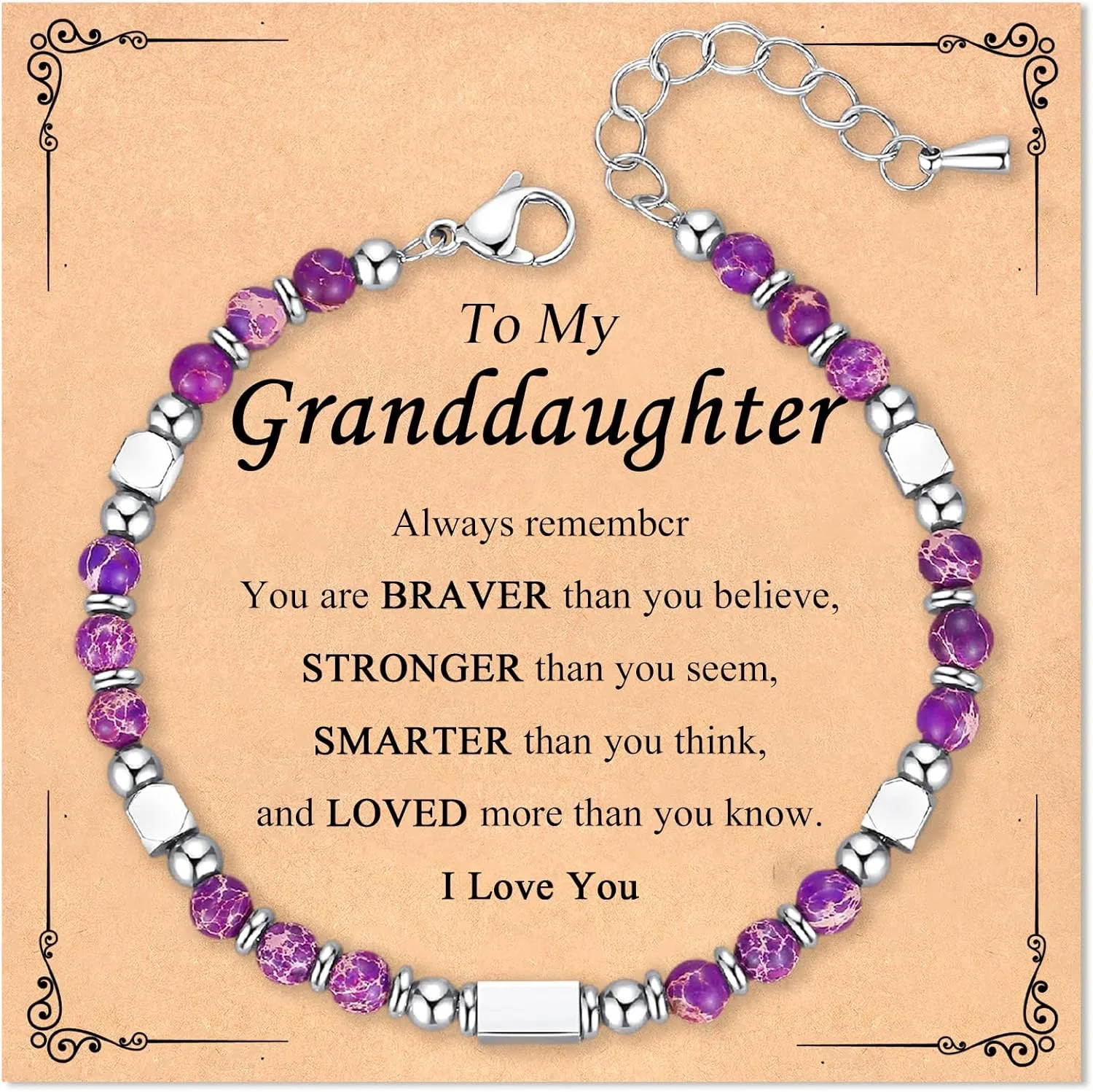 Healing Natural Stone Bracelets for Women, Unique Gift Ideas with Inspirational Card for Birthday Mother Day Graduation