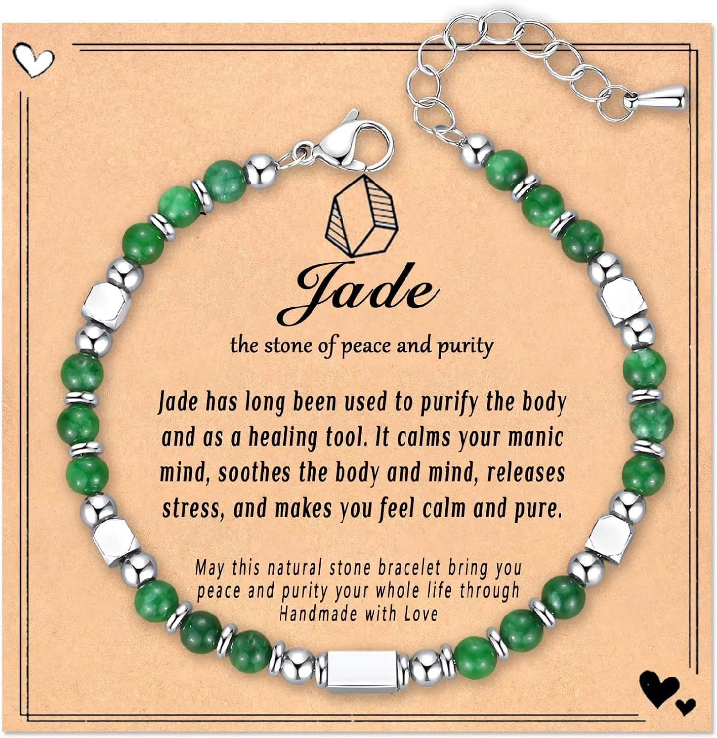 Healing Natural Stone Bracelets for Women, Unique Gift Ideas with Inspirational Card for Birthday Mother Day Graduation