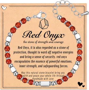 Healing Natural Stone Bracelets for Women, Unique Gift Ideas with Inspirational Card for Birthday Mother Day Graduation