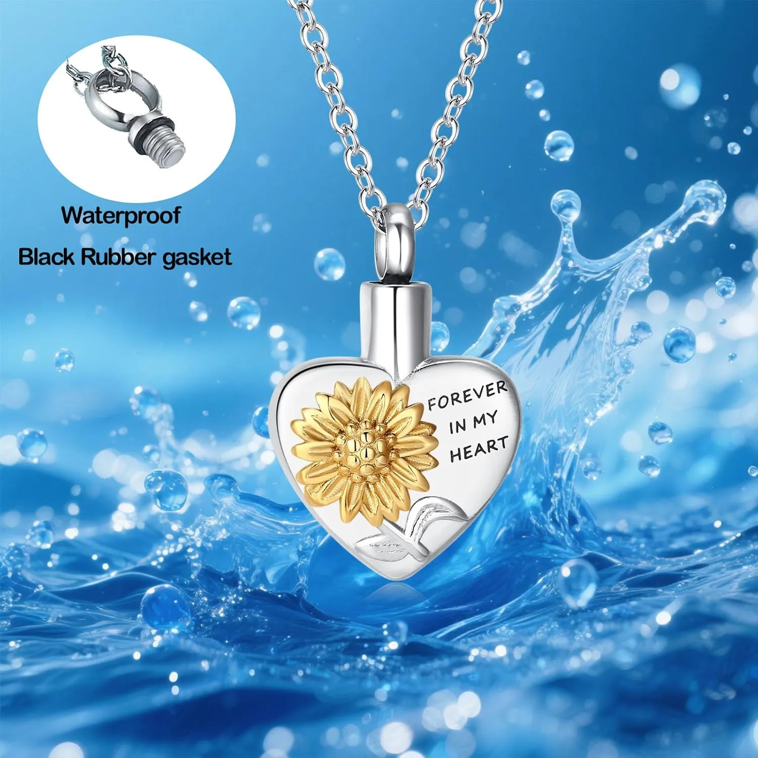 Heart Urn Necklaces for Ashes for Women Stainless Steel Cremation Jewelry for Ashes