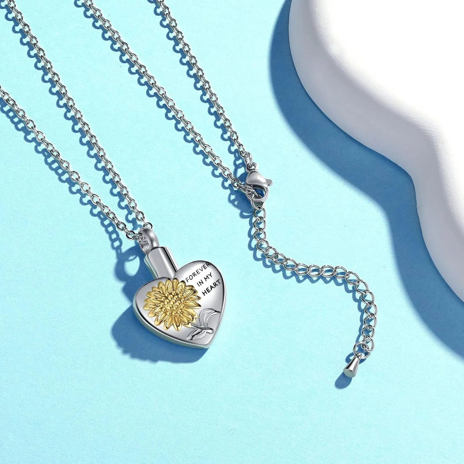 Heart Urn Necklaces for Ashes for Women Stainless Steel Cremation Jewelry for Ashes