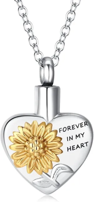 Heart Urn Necklaces for Ashes for Women Stainless Steel Cremation Jewelry for Ashes