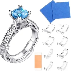 Hicarer 16 Pcs Ring Sizers for Loose Rings Guards 8 Sizes Adjuster Spacer for Women Men Different Band Widths