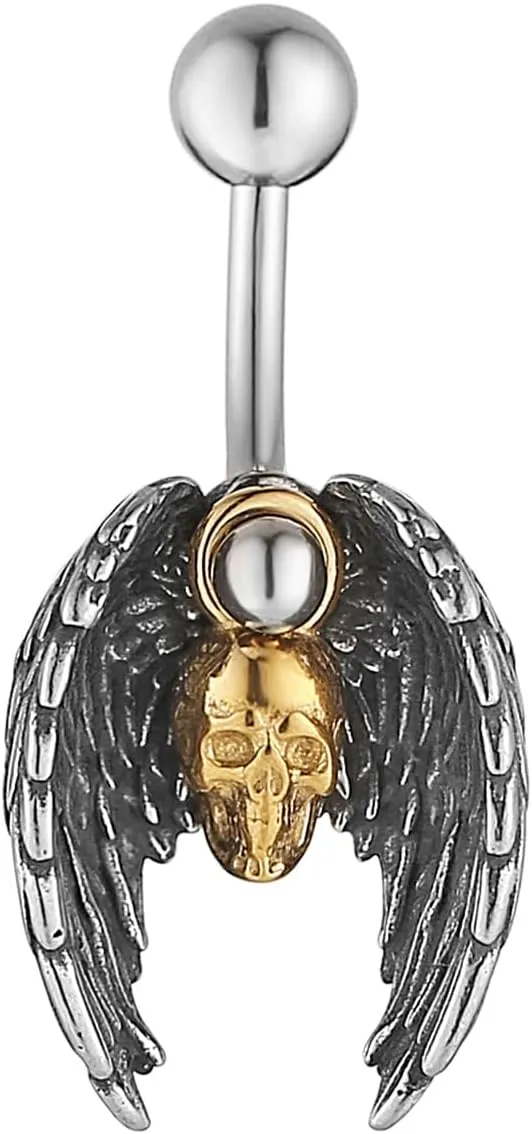HZMAN Belly Button Rings for Women 14G Surgical Steel Belly Rings Gothic Belly Rings Navel Piercing Jewelry