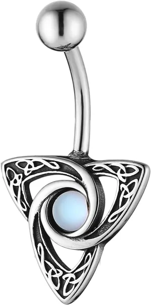 HZMAN Belly Button Rings for Women 14G Surgical Steel Belly Rings Gothic Celtic Knot Belly Rings Navel Piercing Jewelry