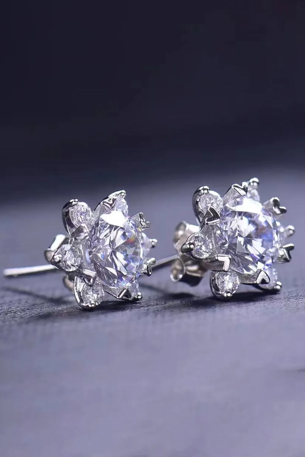 I Am Gorgeous 2 Carat Moissanite Floral Stud Earrings