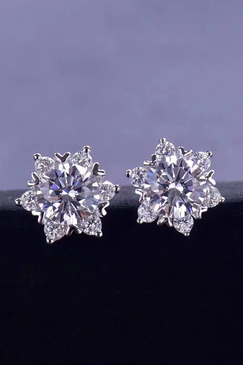 I Am Gorgeous 2 Carat Moissanite Floral Stud Earrings
