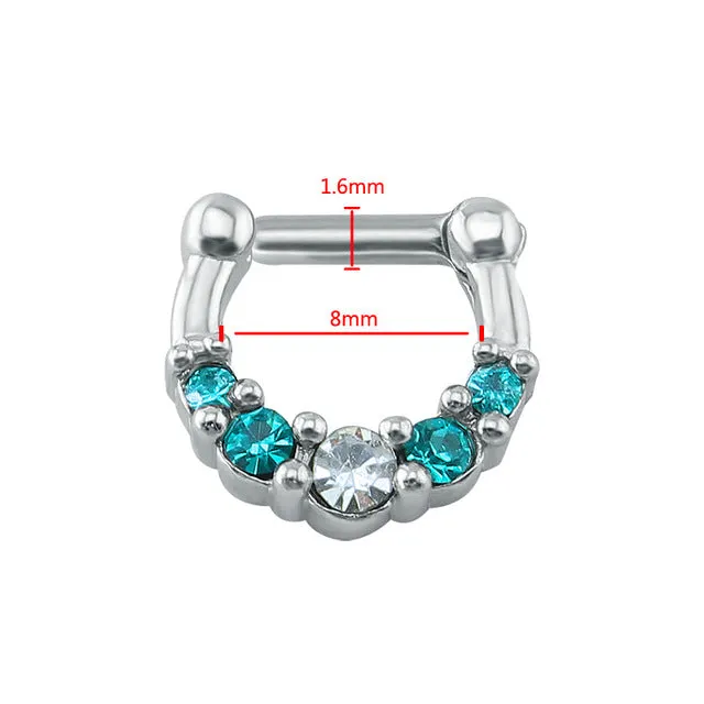 Indian Nose Piercing Septum Clicker Real Clip Rings Piercing Jewelry Septum Tribal Hoop Nose Ring Body Piercing Septo indiano