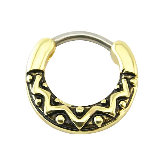 Indian Nose Piercing Septum Clicker Real Clip Rings Piercing Jewelry Septum Tribal Hoop Nose Ring Body Piercing Septo indiano