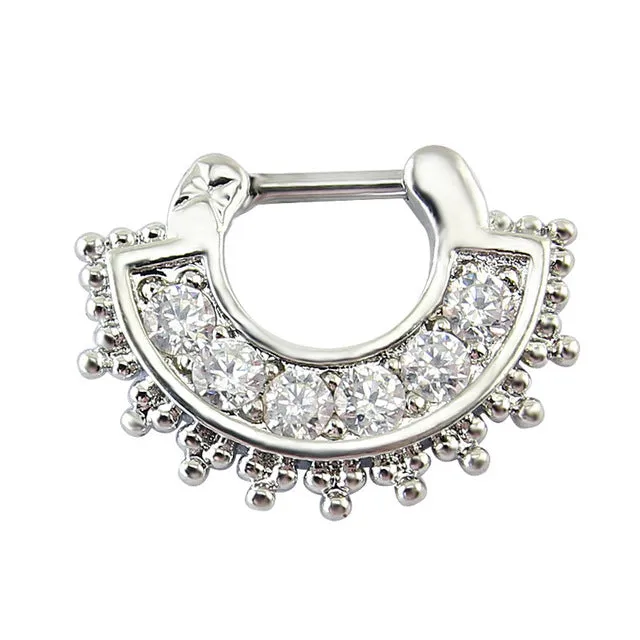 Indian Nose Piercing Septum Clicker Real Clip Rings Piercing Jewelry Septum Tribal Hoop Nose Ring Body Piercing Septo indiano