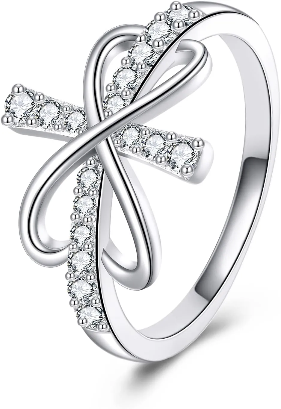 Infinity Ring 925 Sterling Silver Ring Stackable Rings Wedding Band Rings for Women