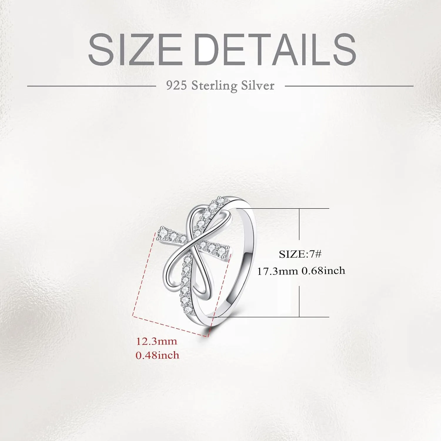 Infinity Ring 925 Sterling Silver Ring Stackable Rings Wedding Band Rings for Women