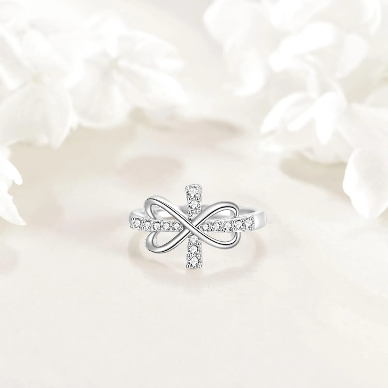 Infinity Ring 925 Sterling Silver Ring Stackable Rings Wedding Band Rings for Women