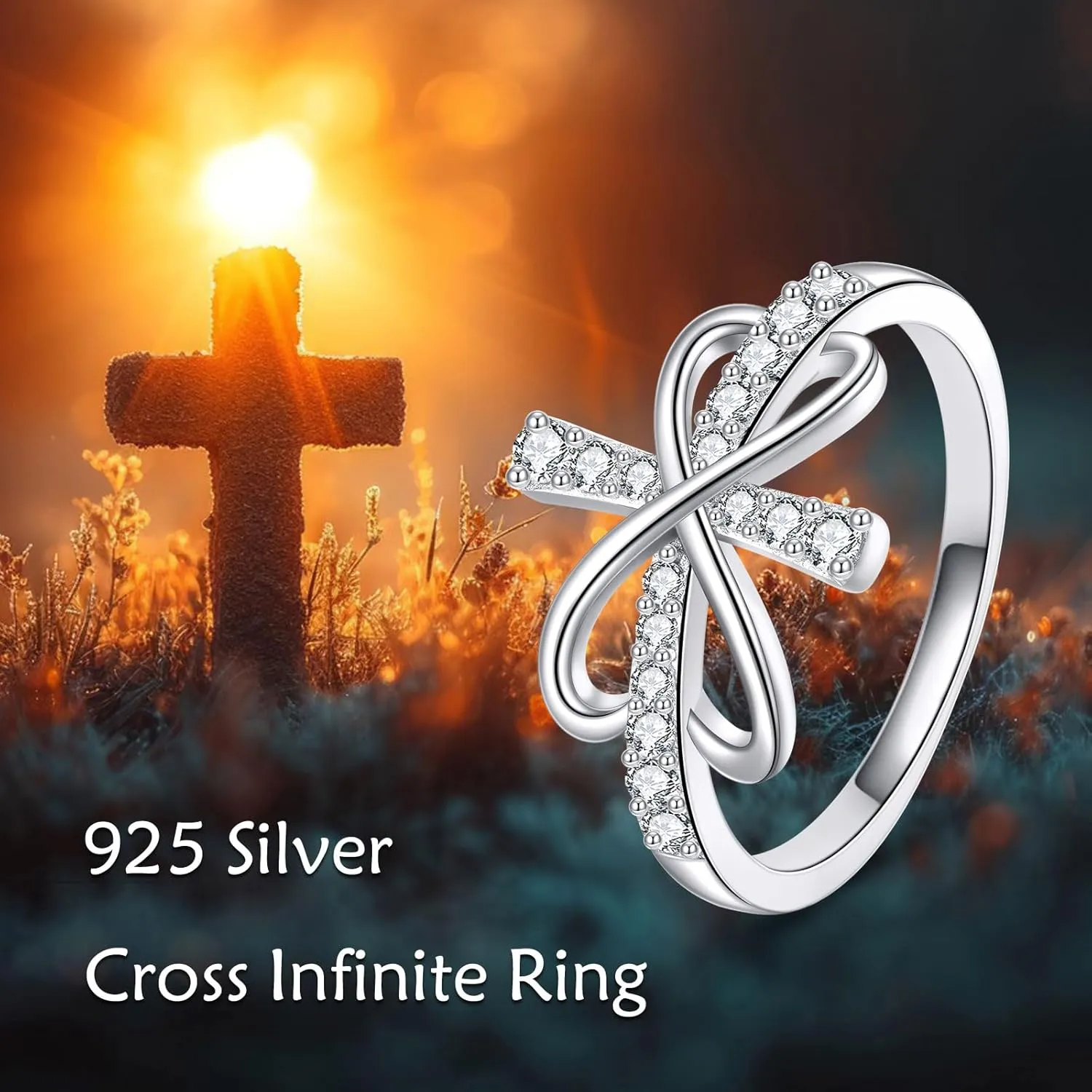 Infinity Ring 925 Sterling Silver Ring Stackable Rings Wedding Band Rings for Women