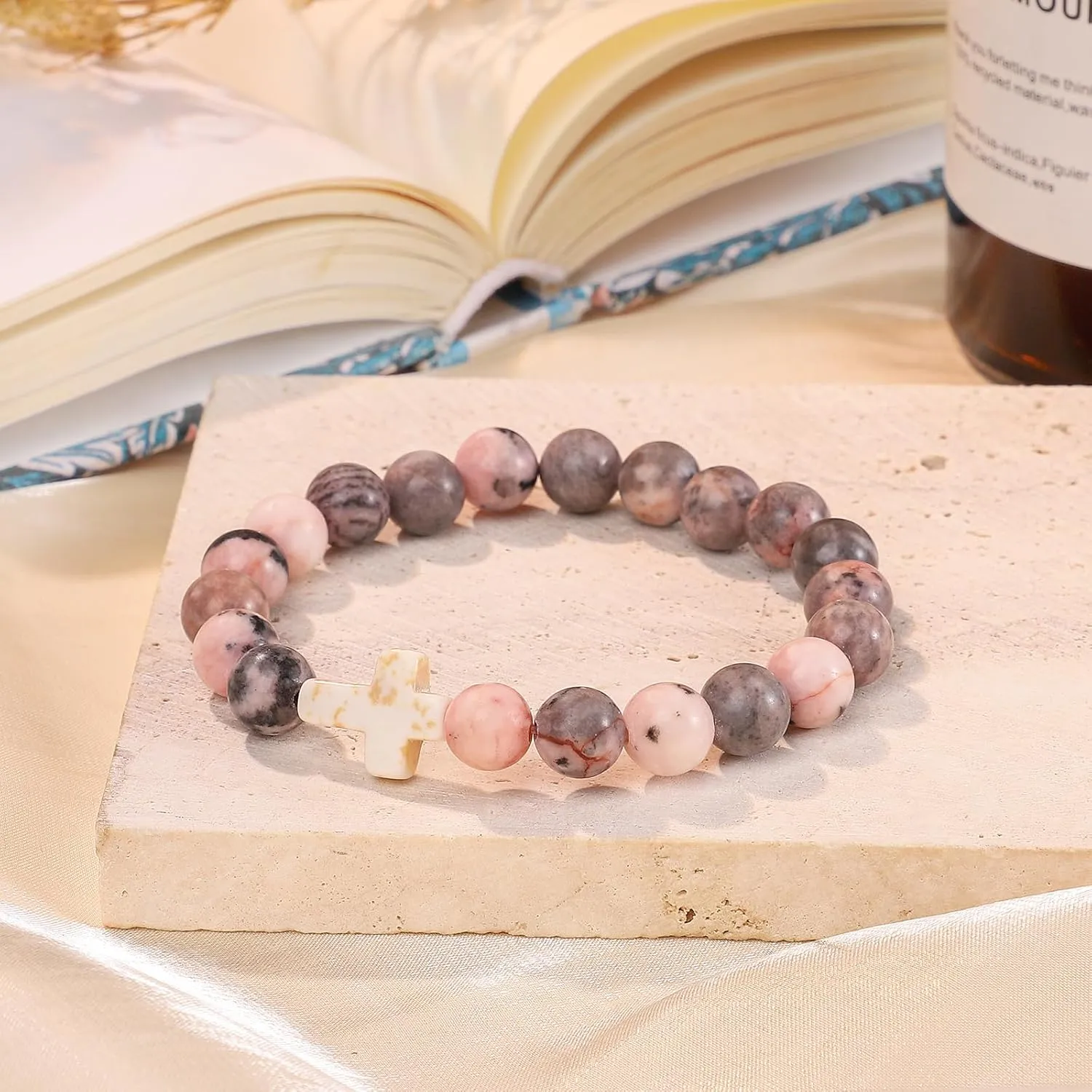 Inspirational Birthday Gifts for Women Unique Christmas Gift Ideal Jewelry Natural Stone Bracelets for Best Friend Sister Niece Mom Aunt Daughter Granddaughter