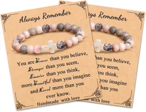 Inspirational Birthday Gifts for Women Unique Christmas Gift Ideal Jewelry Natural Stone Bracelets for Best Friend Sister Niece Mom Aunt Daughter Granddaughter