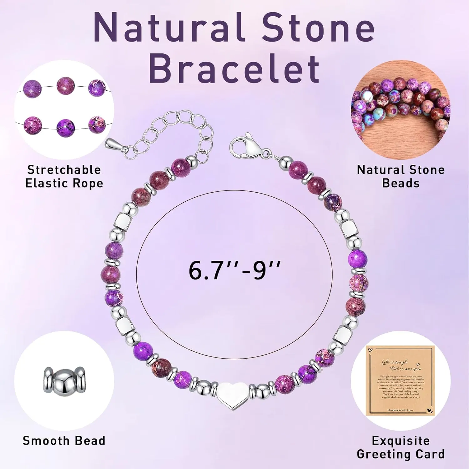 Inspirational Gifts Bracelets for Women Unique Birthday Gifts Healing Beaded Bracelets Small Gifts Get Well Soon Gifts for Women Best Friends Coworker Mothers Day Mom Daughter Wife on Easter