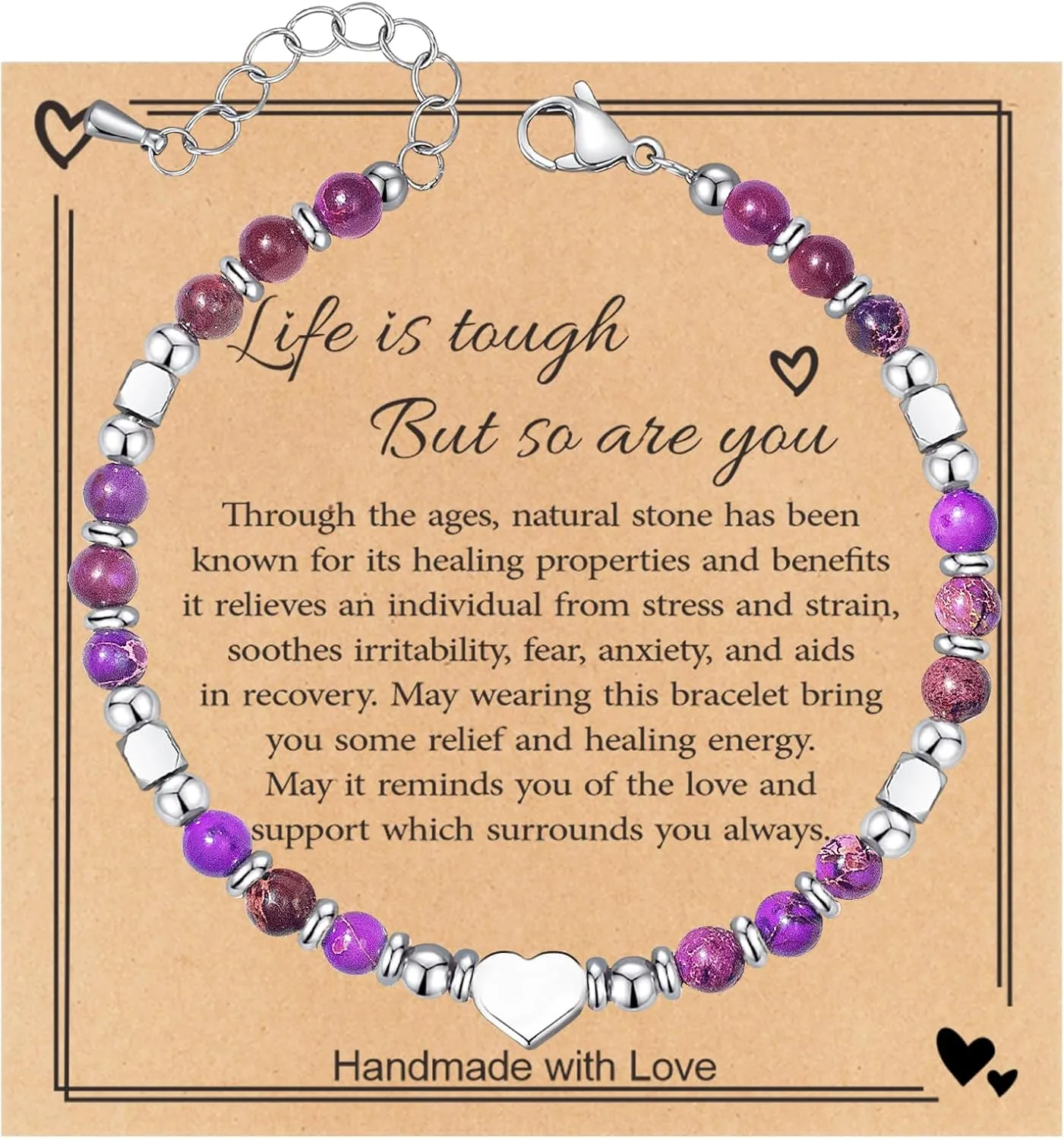 Inspirational Gifts Bracelets for Women Unique Birthday Gifts Healing Beaded Bracelets Small Gifts Get Well Soon Gifts for Women Best Friends Coworker Mothers Day Mom Daughter Wife on Easter