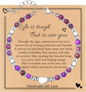 Inspirational Gifts Bracelets for Women Unique Birthday Gifts Healing Beaded Bracelets Small Gifts Get Well Soon Gifts for Women Best Friends Coworker Mothers Day Mom Daughter Wife on Easter