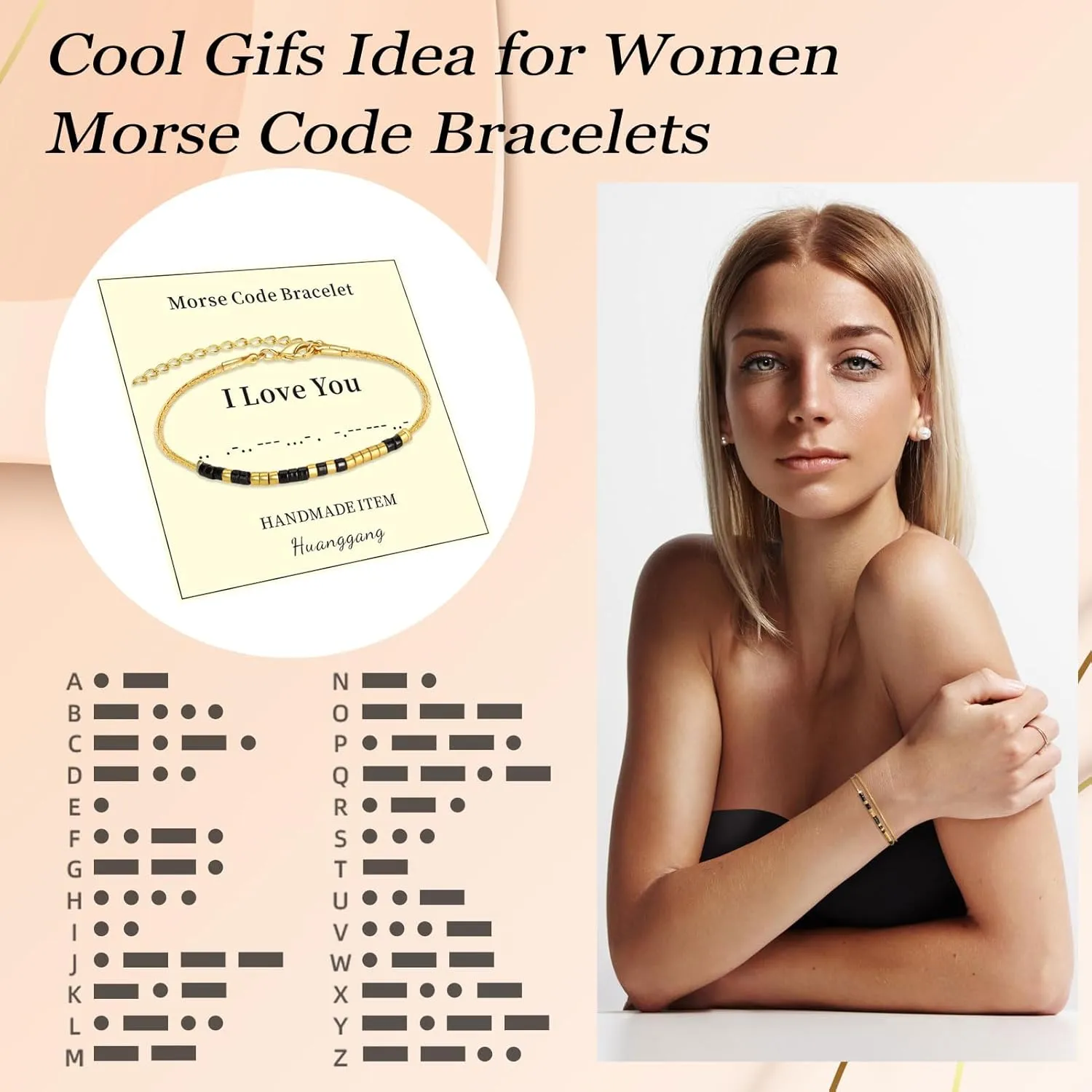 Inspirational Gifts for Women, Morse Code Bracelets Secret Message for Daughter Mom Best Friend Teacher Mother's Day Valentine's Day Birthday Christmas Graduation Unique Funny Gifts