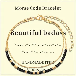 Inspirational Gifts for Women, Morse Code Bracelets Secret Message for Daughter Mom Best Friend Teacher Mother's Day Valentine's Day Birthday Christmas Graduation Unique Funny Gifts
