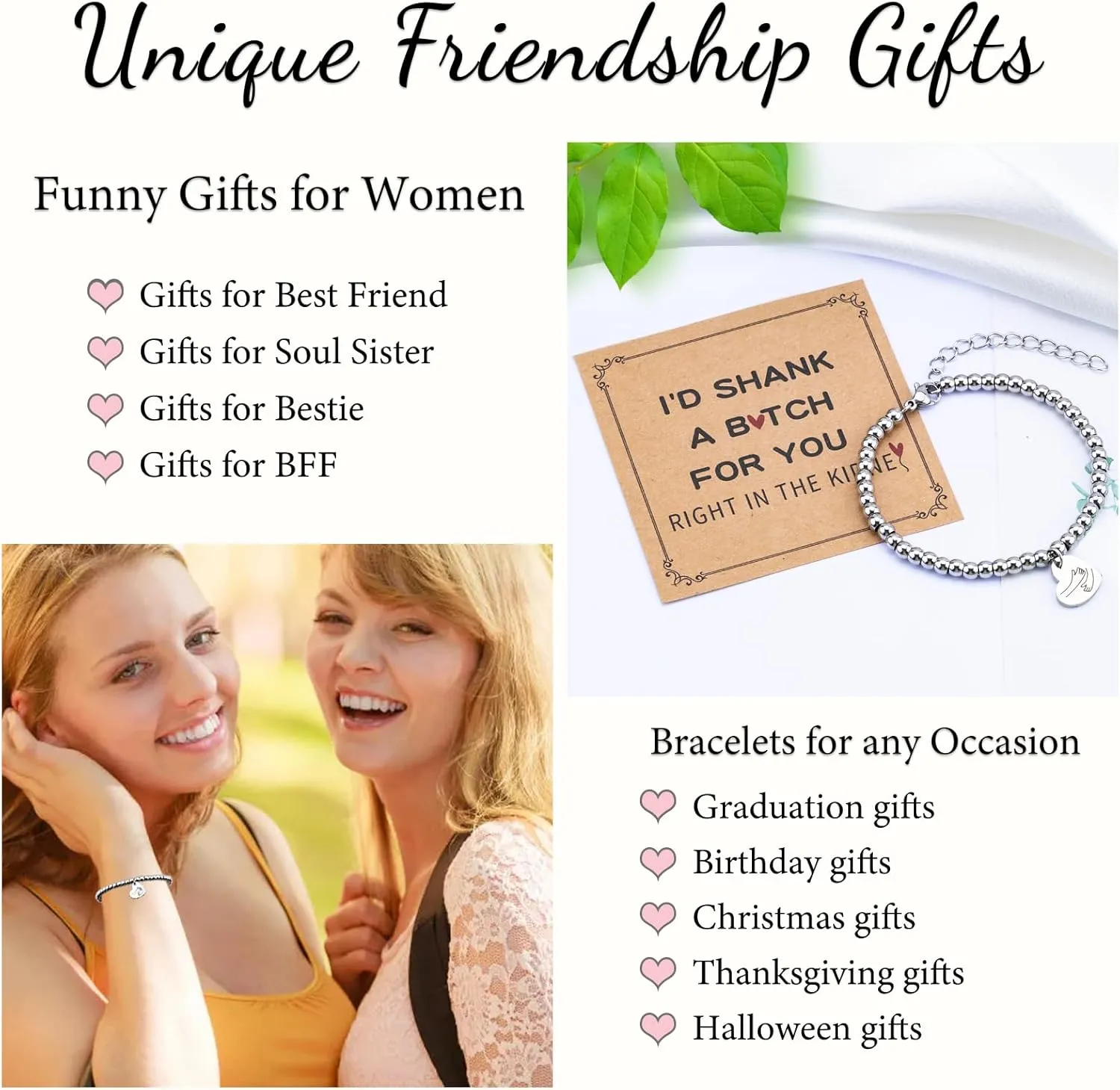 Inspirational Gifts for Women, Sending You a Big Hug Encouragement Bracelets for Female Best Friend Unique Get Well Feel Better Healing Friendship Jewelry Gifts for Best Friends BFF