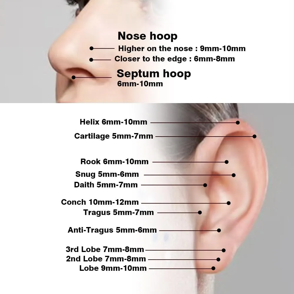 intera Hypoallergenic 20G 18G Nose Rings Stud for Women Men Surgical Steel Nose Piercing Jewelry Gold Silver Rose Gold Nose Earrings